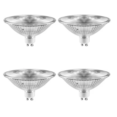 13W GU10 LED R111 Flood Light Bulb 75W Halogen Replacement Warm White Pack of 4 - Image 1 of 4