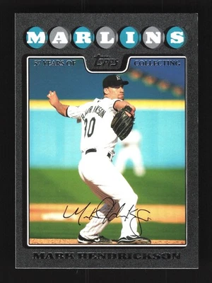 Mark Hendrickson Florida Marlins 2008 Topps Update Black #UH157 SN /57 - Image 1 of 2