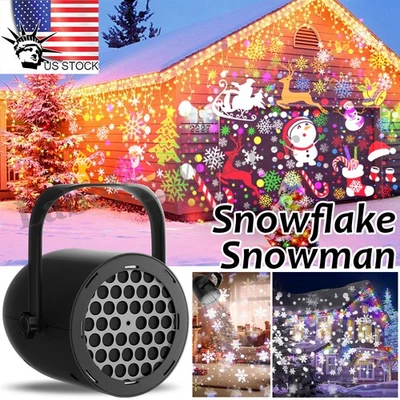 Christmas LED Projector Light Laser Snowflake Moving Landscape Xmas Decor Lamp - Image 1 of 4
