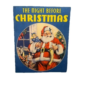 Twas The Night Before Christmas 1939 Fabric Clement Moore Keith Ward Vtg Book - Bild 1 von 17