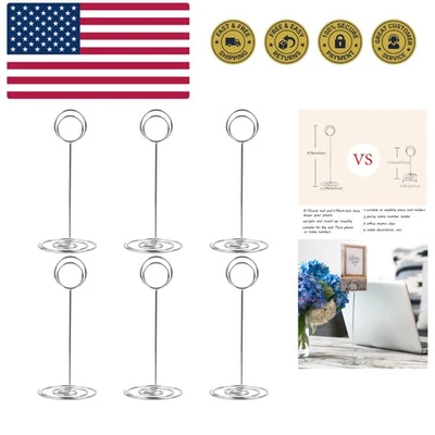 Robusto paquete de 10 soportes para números de mesa de 8,75" en plata - perfecto para cualquier ocasión Foto 1 de 4