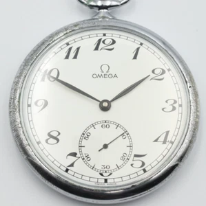 *Exc+5* Vintage 1940s OMEGA Pocket watch Cal.960 Hand Winding Small Second White - Picture 1 of 13
