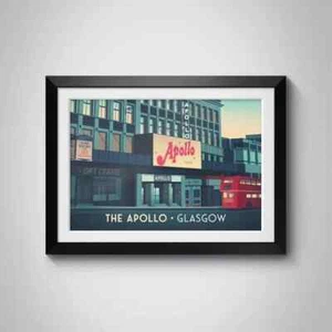 Glasgow Apollo Poster, Scotland Nightlife, Iconic Music Venue Wall Art - Picture 1 of 3