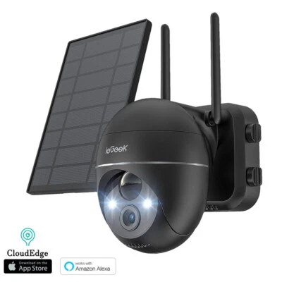 ieGeek 2K Telecamera WiFi Esterno Senza Fili PTZ Videocamera Sorveglianza Solare