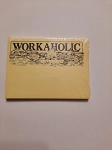 Vintage "Workaholic" Post It Notes Pad 1990s Office Work Humor Comic 50 Sheets - Picture 1 of 5
