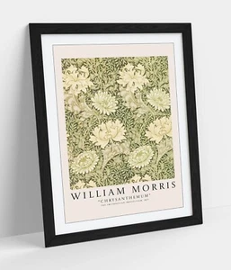 WILLIAM MORRIS, CHRYSANTHEMUM PAINTING -FRAMED WALL ART PAPER PRINT POSTER - Picture 1 of 11