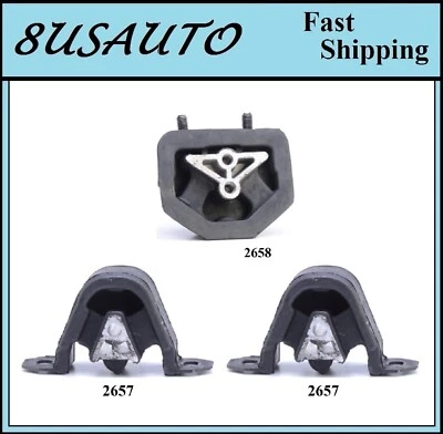 3PCS FRONT & REAR MOTOR MOUNT FIT 1993 ASUNA GT, SE 1.6L - Image 1 of 4