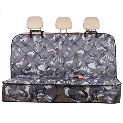 FOR CITROEN C3 AIRCROSS - Grey Camouflage Quilted Pet Cat Dog Rear Seat Cover - Image 1 of 4