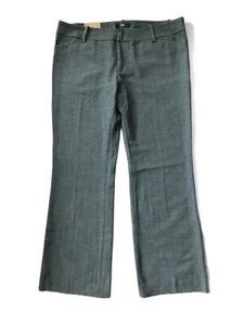 New Mossimo Size 14 Womens Gray Herringbone Trouser Pants Fit 3 Stretch Wide Leg - Picture 1 of 4