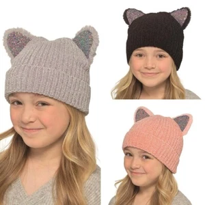 NIÑAS GL1040 TALLA ÚNICA SOMBRERO CHENILLA CON OREJAS DE BERTIE&BO PRECIO DE VENTA 5,99 £ - Imagen 1 de 25