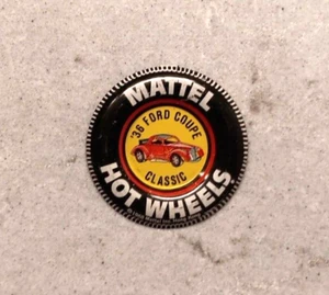 '36 Ford Coupe Classic Button 1968 Hot Wheels Redline Pin Vintage Tab Badge - Picture 1 of 2