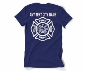 Personalized Maltese Cross FireFighter Fire Department T-shirt Custom tee tshirt - Picture 1 of 6