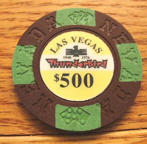 THUNDERBIRD 1948-1976 $500 LAS VEGAS BORLAND FANTASY CASINO POKER CHIP - Picture 1 of 3