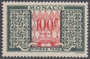 MONACO Sc #J38A INCPL MNH SINGLE - HI-VAL POSTAGE DUES - Bild 1 von 1