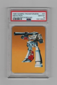 MEGATRON SERIES 1 CARD 2 TRANSFORMERS 1985 HASBRO CARDS YELLOW PSA 10 GEM MINT - Picture 1 of 2