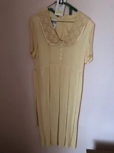 Vintage Nina Piccalino Cottage Core buttergelb 1990er Jahre Kleid Größe 8 - Bild 1 von 10