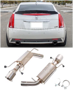 4.25" Dual Tips Axle Back Exhaust For 09-15 Cadillac CTS-V Sedan Stainless Steel - Picture 1 of 12