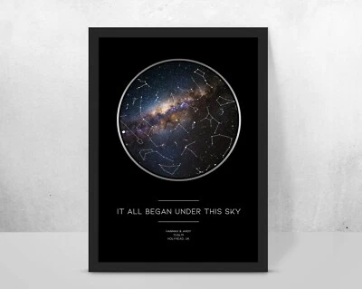 FOREFRONTDESIGNS Personalised starmap galaxy print - special gift birthday/wedding/anniversary