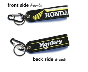 HONDA MONO AMARILLO MOTO MOTOCICLISTA ETIQUETA BORDADA LLAVE CINTURÓN - Imagen 1 de 3