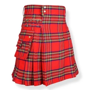 Kilt Utilitaire Écossais Pour Hommes En Laine Acrylique 50+ Tartan - Picture 1 of 10