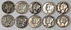 New ListingMercury Silver Dimes 10 Different Dates