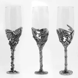 3D Metal Dragon Wine Glass Goblet Fantasy Style Gift for Dragon Lover - Picture 1 of 21