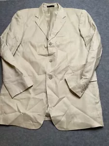 Vitali Men's 100% Linen Blazer Suit Jacket Beige Size 46 - Picture 1 of 13