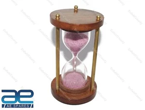 Nuovo 3 Minuti Sabbia Timer Clessidra Ottone Antico Nautico Arredo Casa Aes - Foto 1 di 4