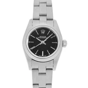 ROLEX Oyster perpetual 76080 barra nera numero D seconda mano donna - Foto 1 di 10