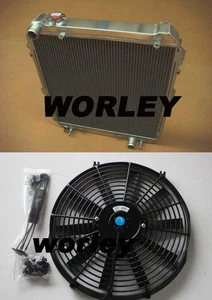 Aluminum radiator + fan for TOYOTA HILUX SURF KZN130 1KZ-TE 3.0 TD 1993-1996 - Picture 1 of 8