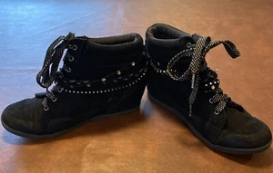 Justice Shoes Girls Black Booties Boots Size 7 - Picture 1 of 4