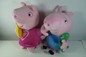 PEPPA PIG Plush Peppa & George Soft Toys TY Beanie Small Teddy & Dinosaur - Picture 1 of 8