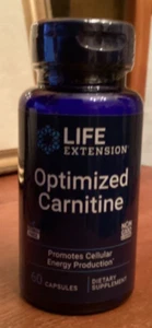 OPTIMIZED CARNITINE Life Extension 60 Capsules Acetyl-L-Carnitine 1100 mg - Picture 1 of 3