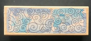 SCROLL SWIRLS PATTERN Penny Black Jehane Boden Spiers Wood Rubber Stamp - Picture 1 of 5