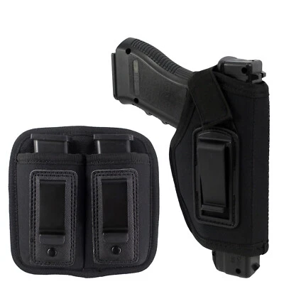 Tactical IWB Universal Gun Holster Concealed Carry Pistol with Single Mag Pouch - Image 1 of 4