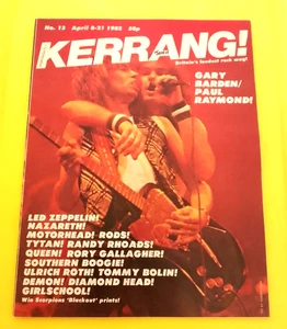 Kerrang! Magazine No.13 - April 8- 21 1982 - Gary Barden, Paul Raymond, Queen - Imagen 1 de 1