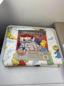 1990 SIMPSONS BLANKET - TWIN/FULL 72 x 90 - Bibb Dreamstyles Made in USA - Picture 1 of 16