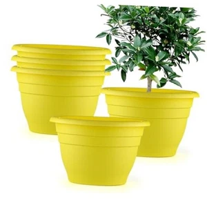 10" Planter Pot for Indoor Plants 5 Pack Plant Pots with Drainage Hole and - Picture 1 of 7