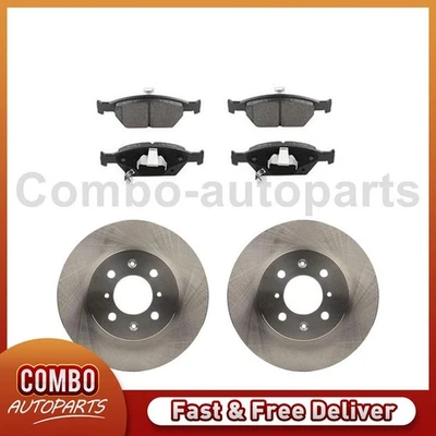Front Disc Rotors Ceramic Brake Pads Fits 2010 2011 2012 2013 2014 Honda City - Image 1 of 4
