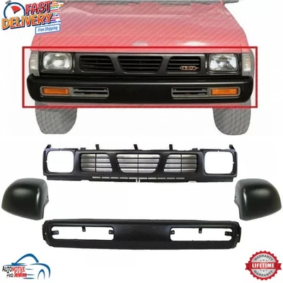 NEW FRONT BLACK BUMPER GRILLE BUMPER END LEFT RIGHT FOR 1995-1997 NISSAN PICKUP Foto 1 de 4