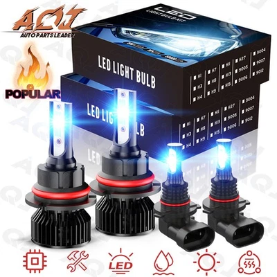 For Dodge Stratus 1995-2000 LED Headlight Bulbs High Low +Fog Light Combo Blue Foto 1 de 4