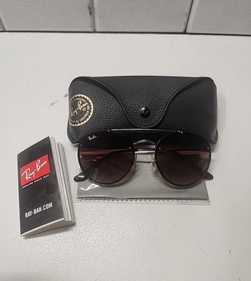 RAY-BAN Sunglasses RB3614N 9144/13 Blaze Round Double Gunmetal/Brown - Image 1 of 4