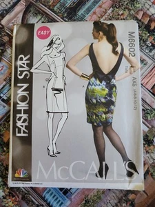 McCall’s Pattern #6602 Fashion Star Fitted Dress Misses Sizes 4-12 & 12-20 UNCUT - Picture 1 of 2