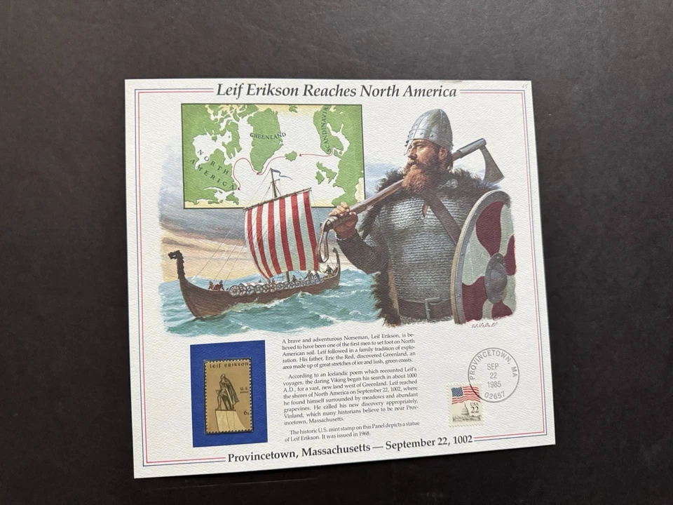 1980s US History Event Panel(065) +Leif Erikson Reaches North America #1359 - Image 1 of 1