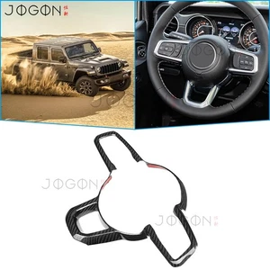 For Jeep Gladiator JT 2020-2025 Carbon Inner Steering Wheel Button Molding Trim - Picture 1 of 13