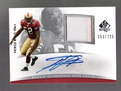 2007 Patrick Willis SP Authentic #283 Patch Jersey Auto RC 49ers - Image 1 of 2