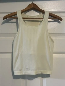 Lululemon Ebb To Street Racerback Crop Tank Womens 6 Light Yellow LN - Picture 1 of 4