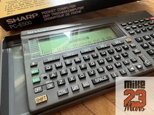 Vintage Sharp PC-E500 Pocket Basic Computer Calculator fully working with box - Bild 1 von 18