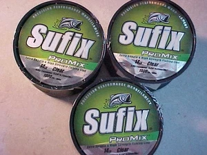 3 Sufix Pro Mix Clear Monofilament Fishing Line1000 Y 3000 yards 14 lb - Picture 1 of 2