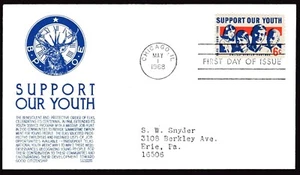 1342 6c Youth - Elks FDC Anderson blue cachet May 1, 1968 - Bild 1 von 1